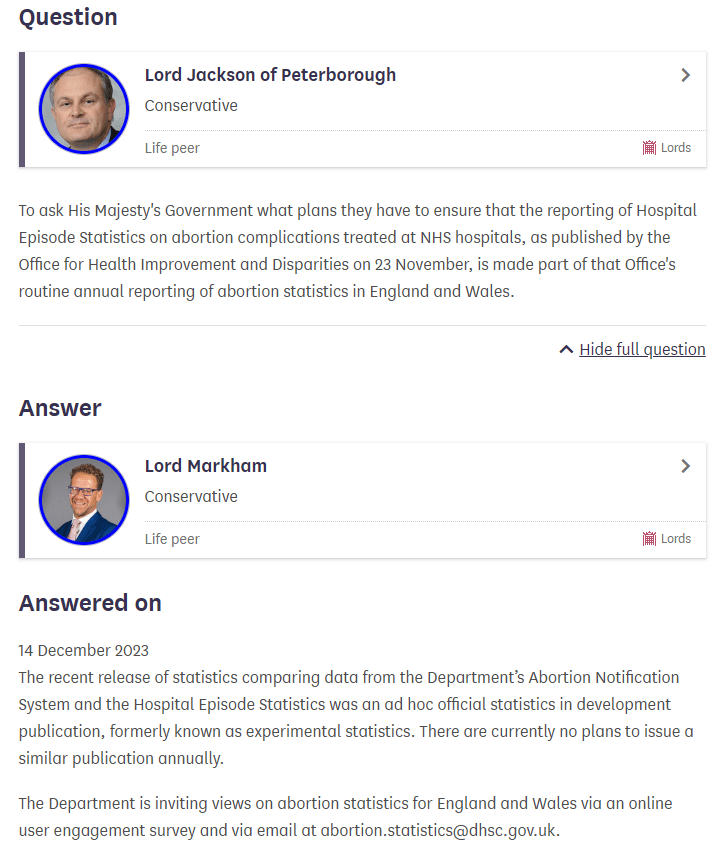 Government has no plans to report on all abortion&nbsp;complications